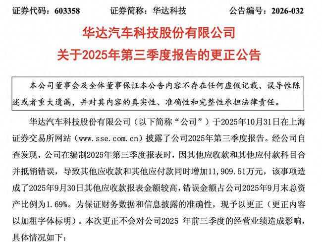 19亿元,华达科技更正去年三季报!公司上半年盈转亏